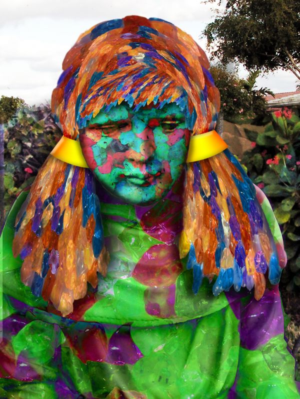 Young Girl with Crystal Hair